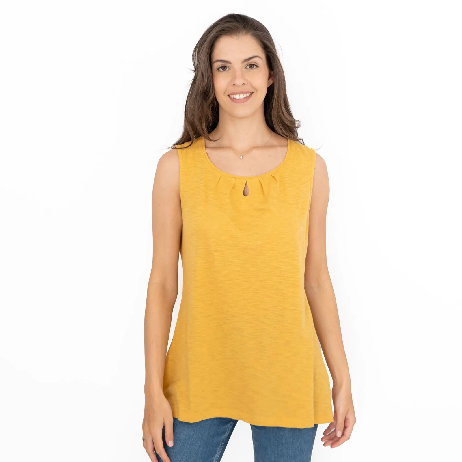 Seasalt Bright Beach Yellow Summer Vest Keyhole Sleeveless Tops