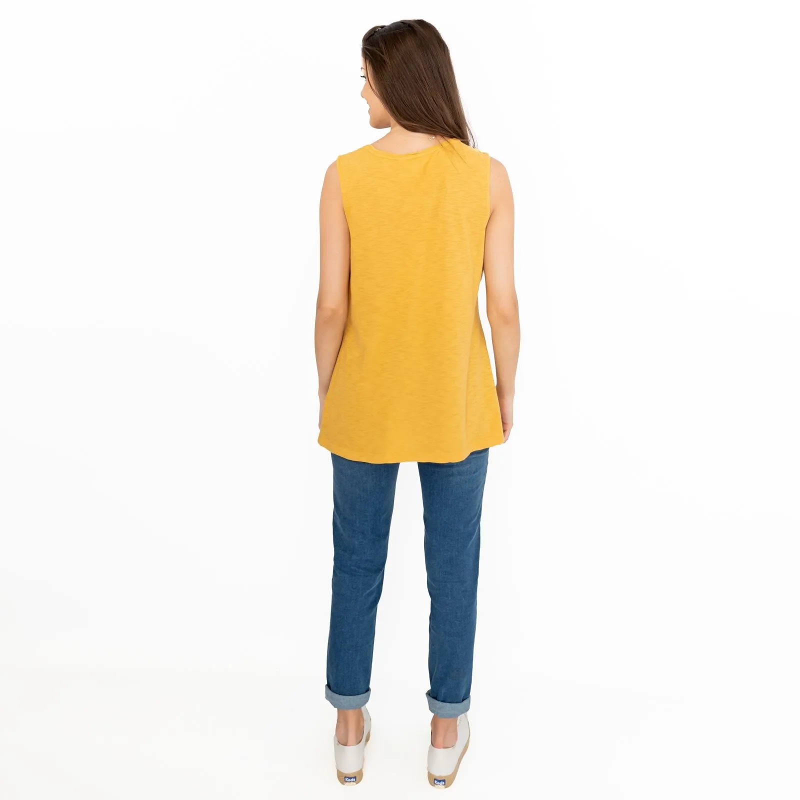 Seasalt Bright Beach Yellow Summer Vest Keyhole Sleeveless Tops