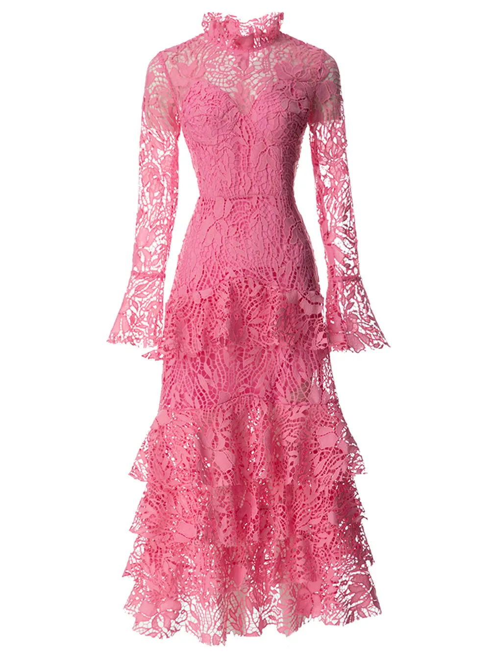 SETAI Lace Maxi Dress in Pink