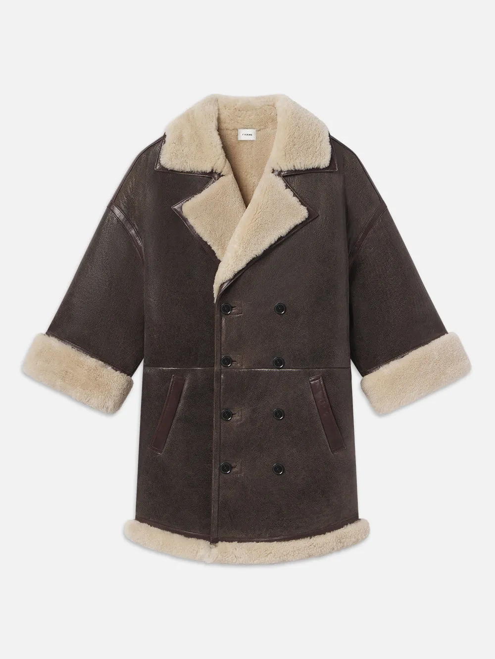 Shearling Cocoon Coat -- Cardamom