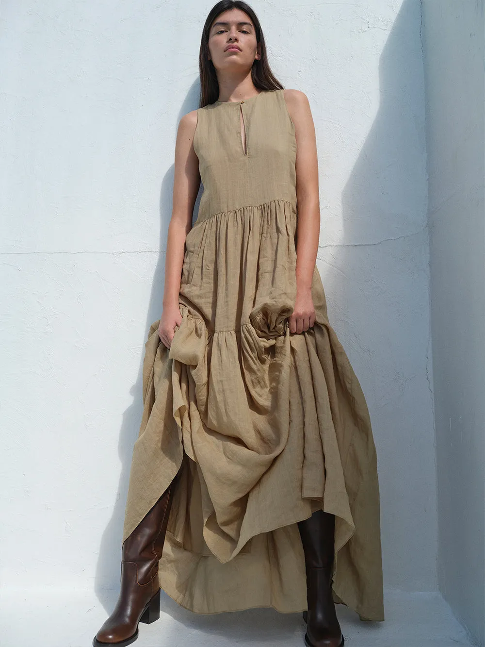 Sleeveless Tiered Maxi -- Cypress