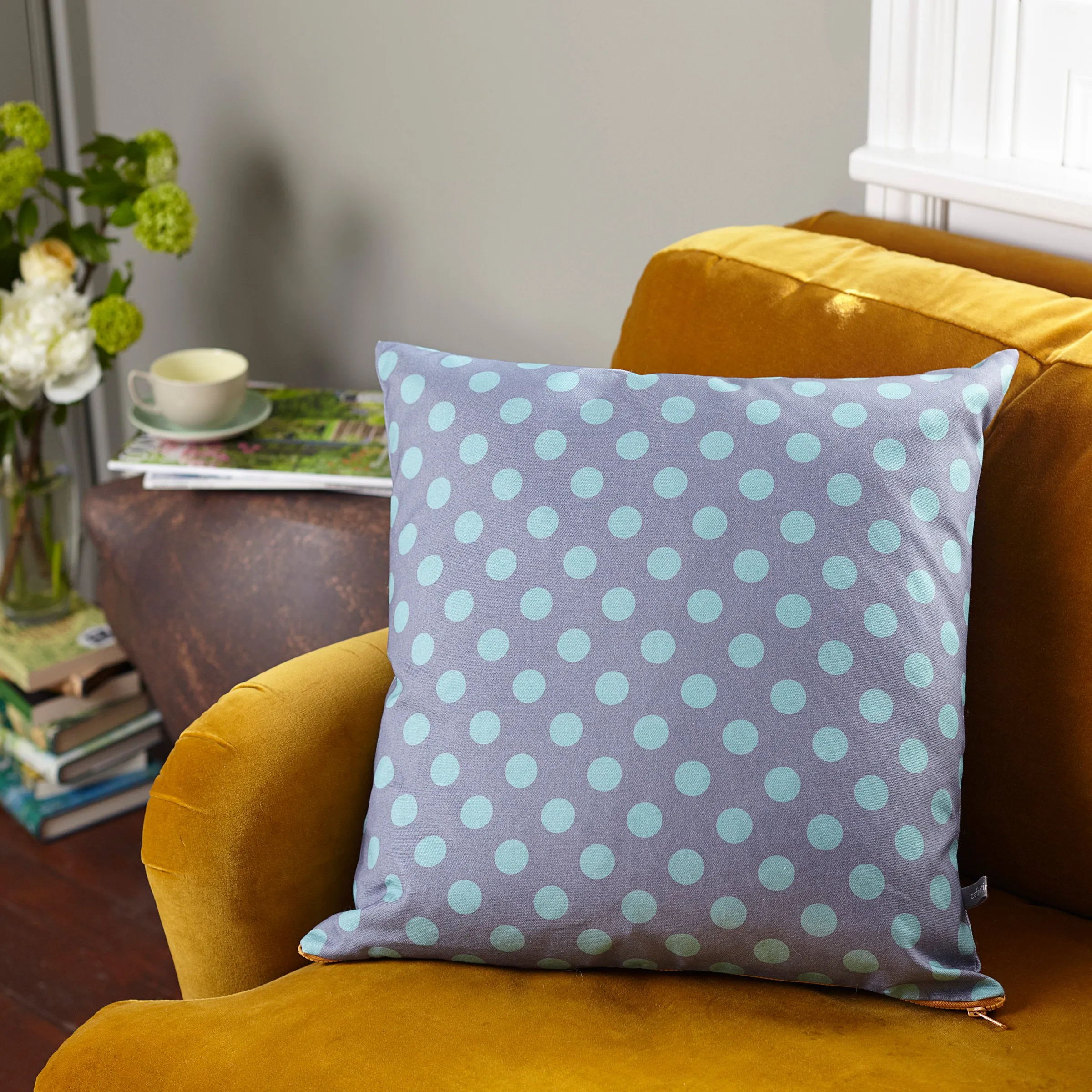 Smoke & Jade Spot Print Cushion