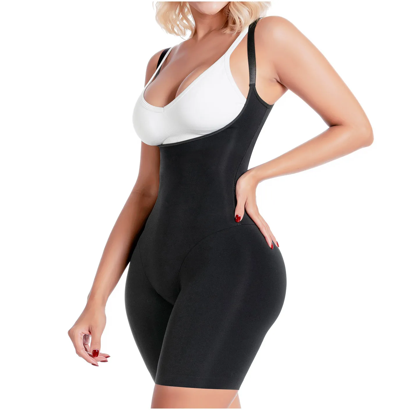 Sonryse SP81NC | Open Bust Colombian Bodysuit Shaper for Women | Everyday Use Girdle | Spandex