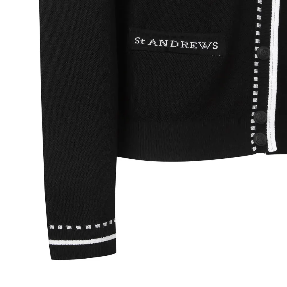 ST ANDREWS Women's Trendy Coat! GOLF! Luxurious V-neck, Sports Design Knitted Cardigan, Enjoy This Autumn!