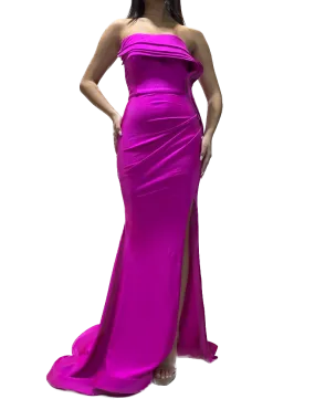 Strapless Gown with Detailed Neckline