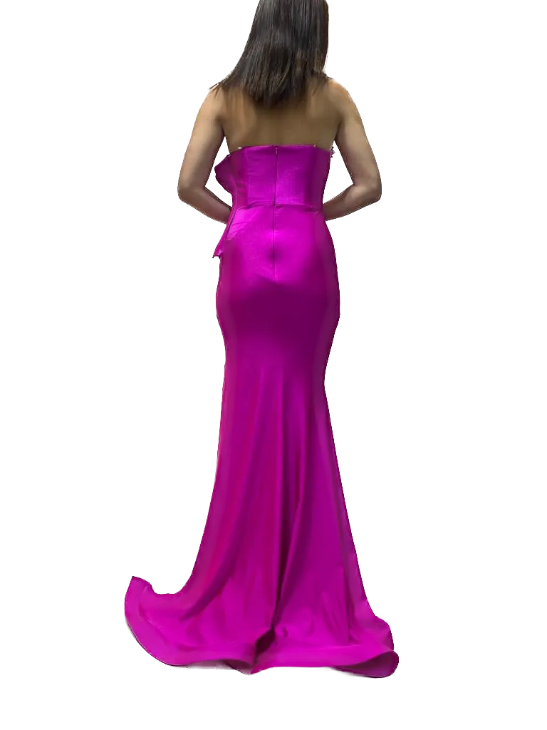 Strapless Gown with Detailed Neckline