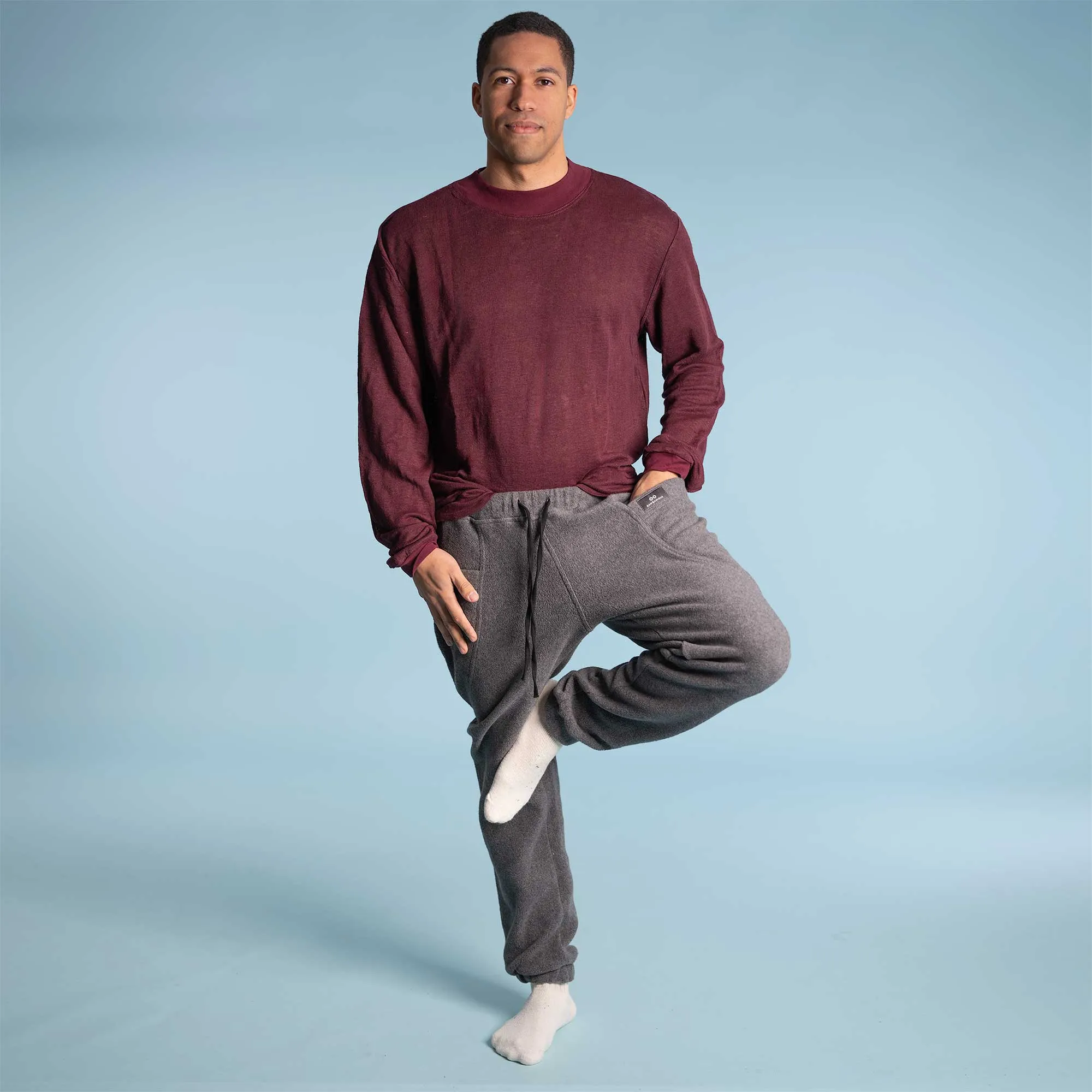 STREETVILLE 100% Organic Cotton Fleece Jogger Pants (OC Thread, Organic Elastic, No Synthetics) (100% Biodegradable)