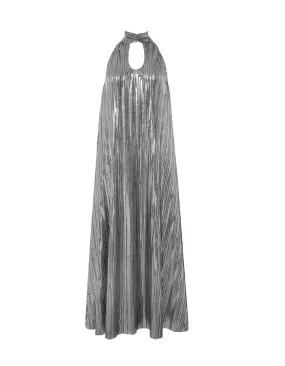 Talitha Silver Plisse Maxi Dress