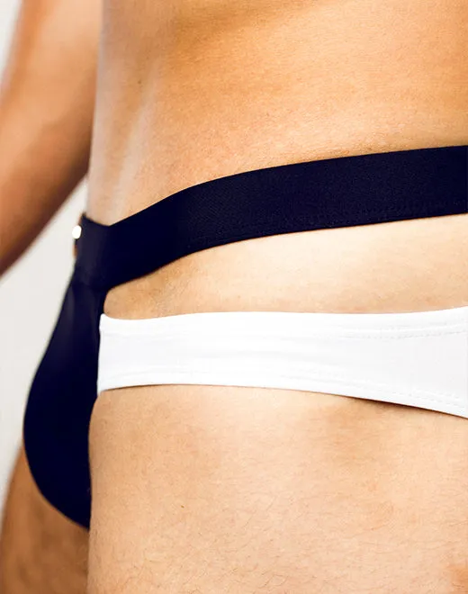 VB31 BLK Label Swim Brief - Black and White