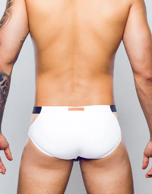 VB31 BLK Label Swim Brief - Black and White