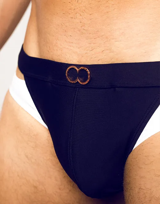 VB31 BLK Label Swim Brief - Black and White