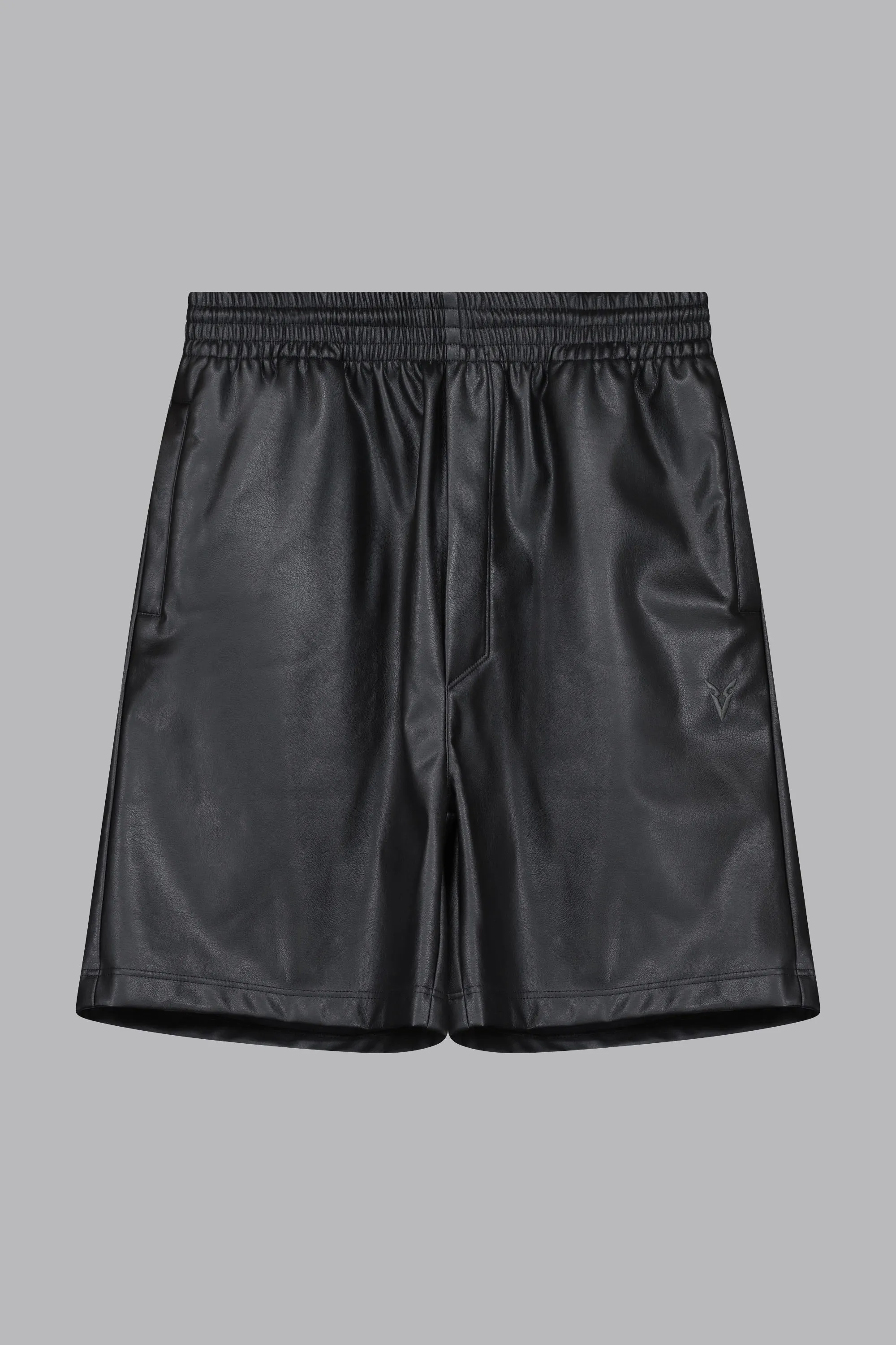 V_GAN 10" LEATHER SHORTS - Black