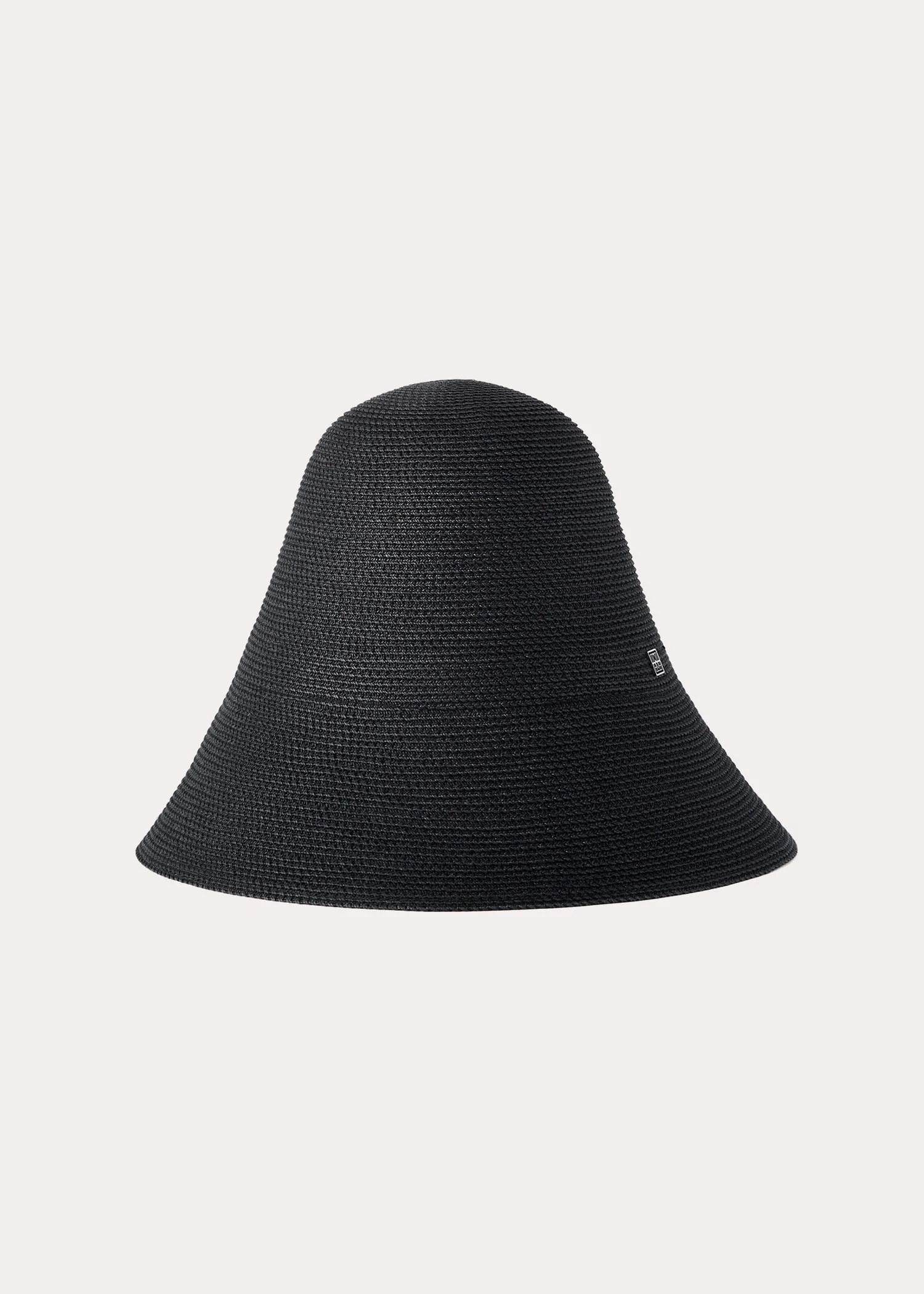 Woven paper straw hat black